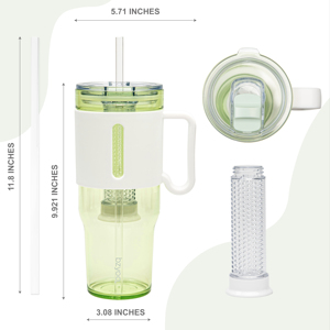 Sage Green Large 46oz Plastic Tumbler with <b>Lid</b> <b>and</b> <b>Straw</b> BPA Free Tumbler <b>Cups</b> - Product Image 2