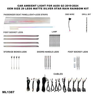 Xenplus Nouvelle édition Star Rain argent mat 29 lumières Symphony LED Lumière d'ambiance intérieure pour <span class=keywords><strong>voiture</strong></span> Audi Q3 2019-2024 - Product Image 3