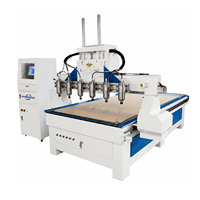 Router CNC de Alta Eficiencia Jinan Mosencnc 1325 de 6 Husillos con Mesa de Vacío para Producción en Lotes de Muebles de Madera y Tallado de Puertas