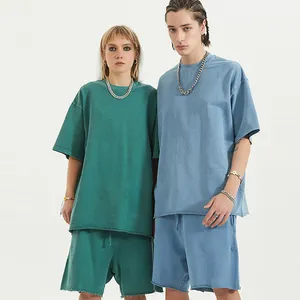 스타일 oversize t 셔츠 Suppliers-2021 새로운 디자인 캐주얼 통기성 100% 코튼 대형 t 셔츠 스트리트 스타일 남성 빈티지 반팔 t 셔츠