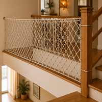 Protection enfant : Filet de sécurité pour escalier de balcon creux avec trous de protection latéraux, en PP et corde de coton
