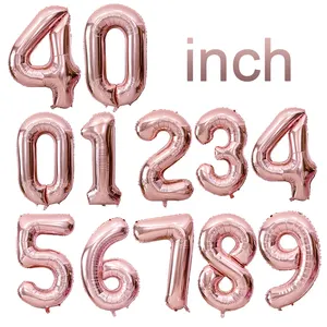 गर्म बेच पन्नी संख्या 40 इंच अच्छी गुणवत्ता कारखाना तांबा संख्या आकार का हीलियम बैलून/संख्या पन्नी ballons