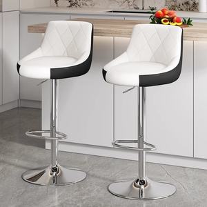 Restaurant-Möbel PU-Leder Gepolsterter Drehbarer Küchenhocker Italienisch für Kücheninsel 2er-Set - Product Image 4