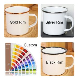 Mug en émail personnalisé avec logo imprimé, résistant au lave-vaisselle et au micro-ondes, pour le camping, les voyages en plein air, vente en gros, pour boissons et café - Product Image 4