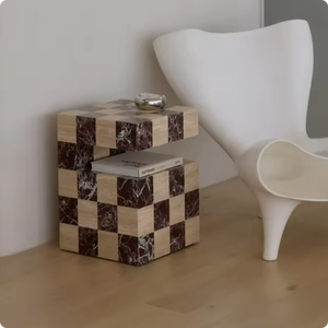 Tavolo Console a Scacchiera in Marmo Naturale per Ingresso, Soggiorno e Decorazione di Case e Ville - Product Image 6