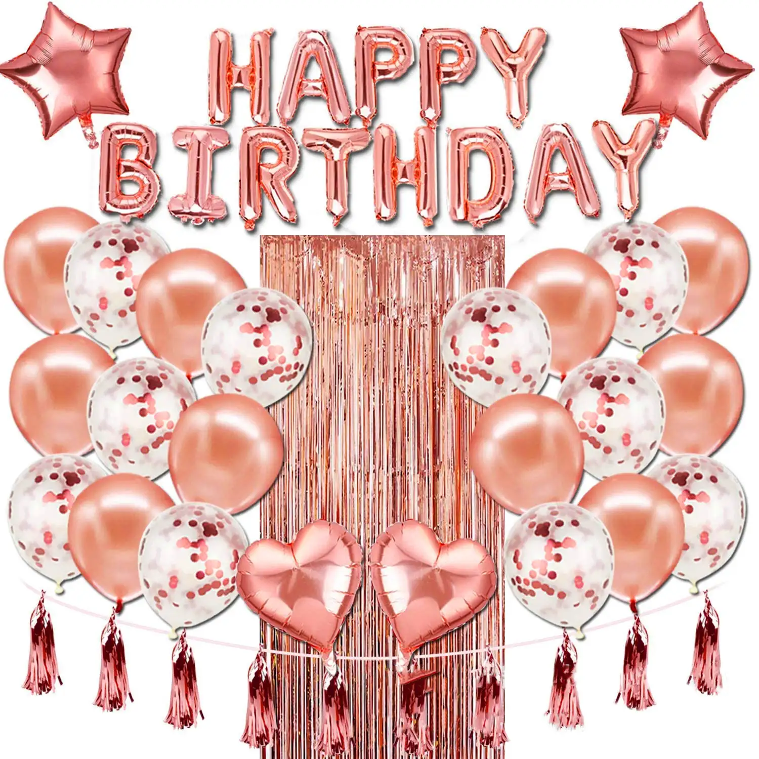 Ballons joyeux anniversaire, en feuille d'aluminium, 16 pièces, décor, ensemble, chiffres, banderole