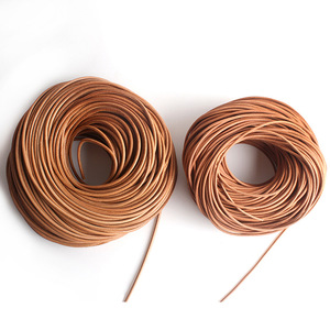 Cordon en cuir véritable de vachette, rond et plat, 1mm 2mm 2.5mm 3mm 4mm 5mm 6mm, couleur noir café, matériau pour bijoux et artisanat DIY - Product Image 2