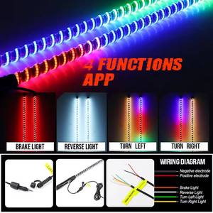 Nebrixglova TFL-04 xoắn ốc RGB <span class=keywords><strong>Led</strong></span> Roi ánh sáng cho ATV UTV rzr 2-6ft ABS COB công nghệ không dây điều khiển từ xa mới - Product Image 4