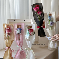 Sac d'emballage pour bouquet de fleurs de haute qualité en gros, sac d'emballage pour la Saint-Valentin, sac tube droit pour roses, matériaux