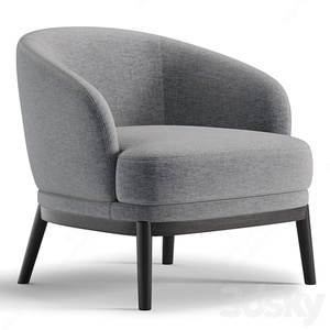 Sillón Individual Nórdico de Madera Maciza, Diseño Moderno y Minimalista con Tela Resistente para Hotel, Oficina, Sala de Estar, Bar - Product Image 3