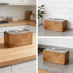 Wholesale Kitchen <strong>Wood</strong> <strong>Compost</strong> <strong>Bin</strong>, Smell Proof Rust Proof with Stainless Steel Insert, Countertop Food Scraps Organizer - Product Image 6
