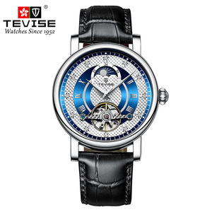 Montre homme nouvelle collection, étanche, en cuir, automatique, mécanique, en promotion - Product Image 1