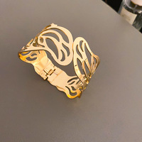 Bijoux en cuivre plaqué or Joias De Luxo Bijoux fantaisie pour dames fermoir creux bracelets chinois