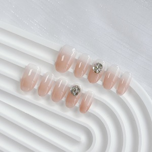 <span class=keywords><strong>Faux</strong></span> <span class=keywords><strong>Ongles</strong></span> de Luxe en Acrylique Rose, Motif Amande 3D, Design Français, Forme Cercueil Carré, Vente en Gros - Product Image 3