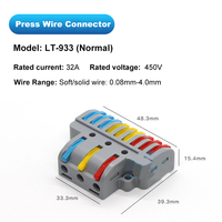 LT-633/933 Borne de câblage 3 en 6/9 connecteur de fil rapide 4mm 6mm bornier rapide boîte de Distribution séparateur de fil d'armoire