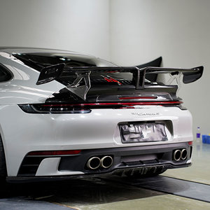 992กระจายแสงคาร์บอนไฟเบอร์แห้งขอบกันชนหลังสำหรับ PORSCHE <span class=keywords><strong>911</strong></span> 992 <span class=keywords><strong>Carrera</strong></span> <span class=keywords><strong>4S</strong></span> Coupe 2ประตู2019-2021 - Product Image 6