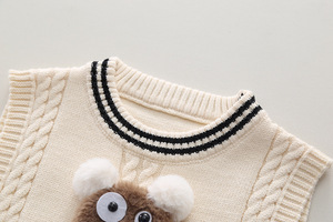 Automne pieds suspendus ours <span class=keywords><strong>pull</strong></span> gilet ensemble pour bébé garçons nouveau Style étranger 1-3 <span class=keywords><strong>ans</strong></span> <span class=keywords><strong>fille</strong></span> vêtements - Product Image 3
