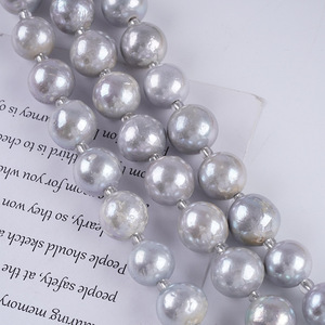 Vente en gros de cordon pour bracelet DIY de 18 cm, perles Edison brillantes plaquées huile de 13-15 mm, perles d'eau douce blanches naturelles, styles dispersés - Product Image 3