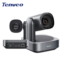 Tenveo 3 NDI VL12U Cámaras PTZ 4K con Controlador de Teclado con Joystick, Pantalla LCD de 7 Pulgadas con 4 Divisiones, Joystick 4D, Sistema de Videoconferencia PoE