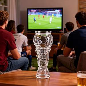 Jarra de Cerveza de Doble Pared con Asa para Ver Partidos de Fútbol, Jarra de Cerveza de Vidrio - Product Image 2