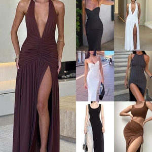 Venta al por Mayor de Vestidos Cortos de <span class=keywords><strong>Manga</strong></span> <span class=keywords><strong>Corta</strong></span> con Cuello Cuadrado Retro Elástico Estampado para Mujer, Ropa de Verano para Mujer, Envío Aleatorio - Product Image 6