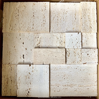 Mosaïque de carreaux en travertin blanc super naturel d'Italie, beige, pour décoration murale