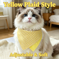 Bandana réglable à carreaux pour animaux de compagnie, en polyester doux, foulard triangulaire pour chats et chiens de petite et moyenne taille