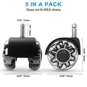 Schwarzes durchscheinen des PU-Rollerblatt Silikon gießer für Bürostuhl - Product Image 3