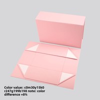 Boîte cadeau rectangulaire pliable à fermeture magnétique, en papier couché 157 g/m², laminé, commandes personnalisées