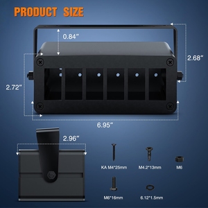 3-6 gang Rocker chuyển đổi hộp tách cài đặt Nhôm Nhà ở khung, DIY chuyển đổi chuyển đổi vôn kế USB ổ cắm cho thuyền xe RV xe tải - Product Image 2