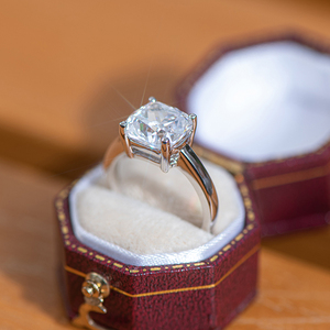 Solitaire <strong>Ring</strong> for Women 925 Sterling Silver 3CT <strong>Cushion</strong> Cut Cubic Zirconia Engagement <strong>Wedding</strong> <strong>Ring</strong> Christmas Gift - Product Image 6