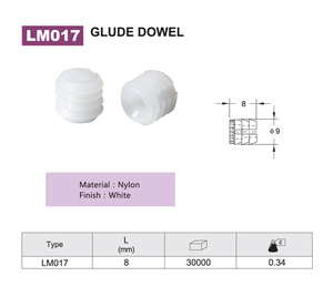 Taco de plástico transparente LM011 Glude, pasador para muebles - Product Image 5
