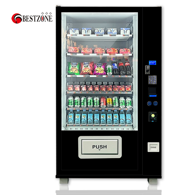 High Tech Drink and Snack Vending Machine for Sale With Refrigerator 60 Selections Coin Changer Slot DM-610C