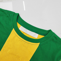 T-shirt surdimensionné personnalisé à manches courtes, col rond décontracté, en jersey de coton imprimé, color block, streetwear, t-shirts courts pour hommes