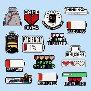 Badge amusant en alliage émaillé avec logo '<span class=keywords><strong>Batterie</strong></span> à recharger' - Product Image 3