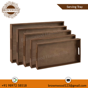 ชุดถาดไม้ทำมือคุณภาพดีที่สุด ทำจากไม้มะม่วงธรรมชาติ ปลอดภัยสำหรับอาหาร ชุดถาดเสิร์ฟ 5 ใบ เหมาะสำหรับโรงแรม ร้านอาหาร และใช้เป็นของขวัญ - Product Image 5