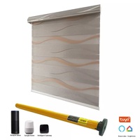 Stores zébrés arc-en-ciel à double rouleau intégrés avec télécommande électrique et fonction imperméable contre la pluie