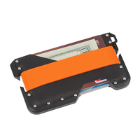 Sanchuan chine fournir RFID bouclier ouvre-bouteille hommes porte-cartes en métal portefeuille intelligent en cuir en alliage d'aluminium porte-carte
