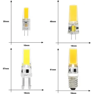 10 Bombillas LED COB G4 G9 E14 de Cristal, Regulables, AC/DC 12V-220V 6W-9W, Ángulo de Haz de 360°, Blanco Cálido, Repuesto para Lámparas de Araña - Product Image 2