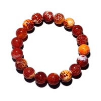 Bracelet de perles en agate de feu à pois blancs, style japonais-coréen doux, pierre de cristal naturelle de cornaline fraîche, origine Hangzhou