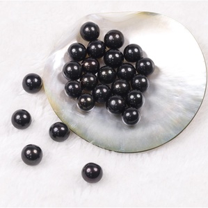 Venta al por mayor de perlas sueltas de 10-13mm, Color negro, forma redonda, grado 4A, perlas de agua dulce, joyería Natural DIY - Product Image 5