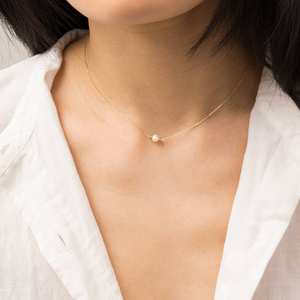 EManco - Nuevo Collar <span class=keywords><strong>de</strong></span> <span class=keywords><strong>Perlas</strong></span> Simples <span class=keywords><strong>de</strong></span> 5 mm para Mujer, <span class=keywords><strong>Cadena</strong></span> <span class=keywords><strong>de</strong></span> Clavícula <span class=keywords><strong>de</strong></span> Acero Inoxidable 316L Chapado en Oro - Product Image 5