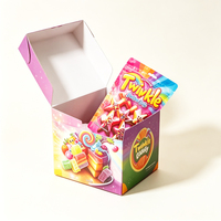 Sachet d'emballage imprimé sur mesure avec boîte de présentation pour emballage alimentaire, sachet thermoscellable pour chips, biscuits, bonbons, snacks, gommes, friandises