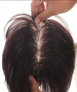 Longfor 2024 Popolare Toupet da <span class=keywords><strong>Uomo</strong></span> con Base in Seta e PU Iniettato 7x9 Pollici, Capelli Remy Indiani Lisci e Setosi di Alta Qualità - Product Image 4