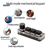 Teclado Mecánico Macro RGB Mini Gaming, Programación Personalizada, Perilla de Control, Teclado de 3 Teclas para Photoshop