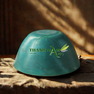 Proveedor ligero duradero elegante turquesa bambú cuenco vajilla juego de cena natural - Product Image 6