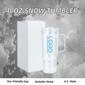 Vaso de Cerveza Transparente de Doble Pared de 40oz con Asa, Tapa Hermética y Lentejuelas DIY, Estilo Globo de Nieve - Product Image 2
