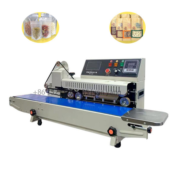 Factory Price Continuous Type Mini Heat Sealer Sealing Machines for Plastic Bags Seal and Coding Machine with HQ Code Function
