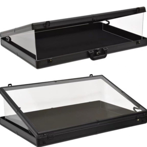 Bạc nhôm Acrylic rõ ràng hàng đầu hiển thị giá xách tay Nhà cung cấp thương mại hiển thị trường hợp cho TCG thẻ với khóa tính năng - Product Image 2