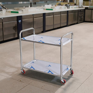2層ステンレス鋼環境にやさしいカスタマイズサイズ商業用キッチンサービングトロリーハンドプッシュ型カート - Product Image 6